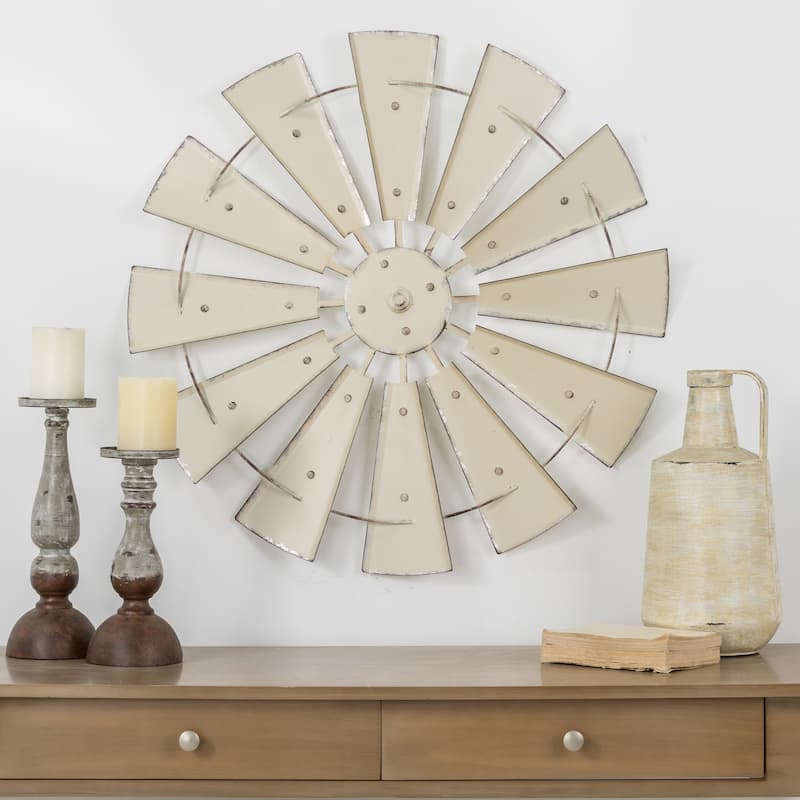 Glitzhome Farmhouse Rustic Wind Spinner Wall Decor