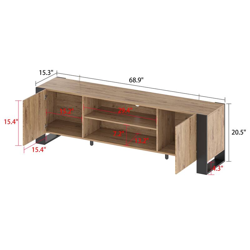 Living Room Essential: 68.9" TV Stand Optional Electric Fire Feature