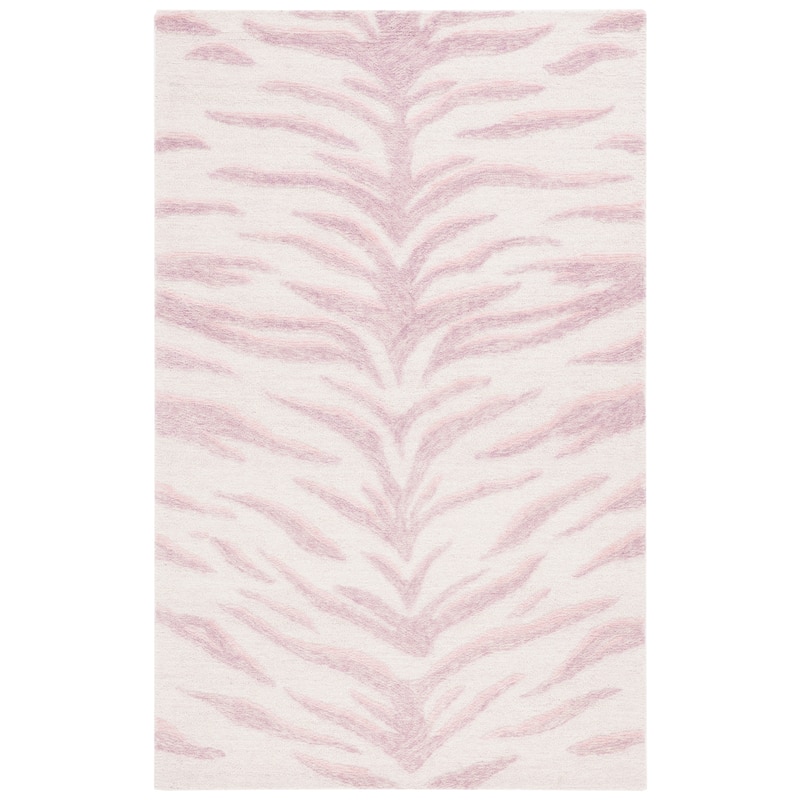 SAFAVIEH Handmade Ebony Dasena Modern Wool Rug - 6' x 9' - Pink/Ivory