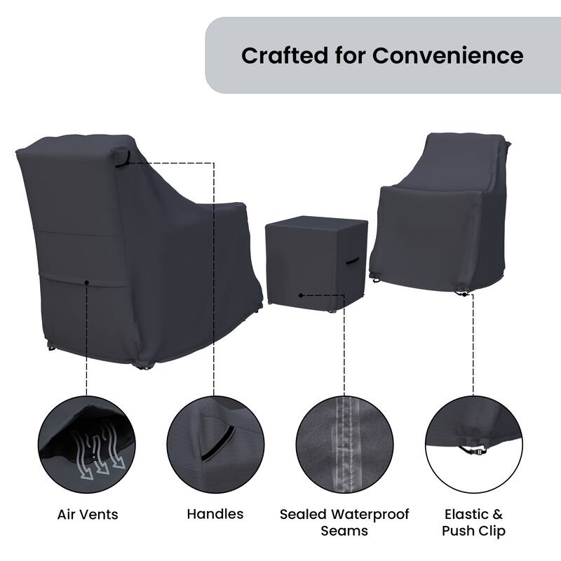 Forever Patio 3 Piece Furniture Cover For Outdoor Rocking Chair - 40 x 26 x 39
