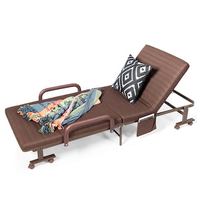 Costway Folding Bed Adjustable Guest Single Bed Twin Mattress Portable - See Details