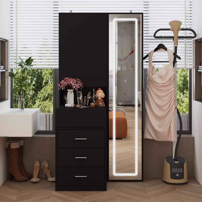 Dresser LED-Lit Vanity Dressing Cabinet with Full-Length Mirror