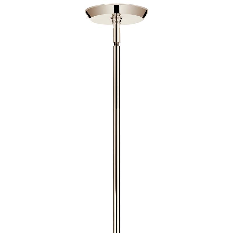 Cassius 52.5 Inch 8 Light Convertible Chandelier with Opal Glass in Polished Nickel