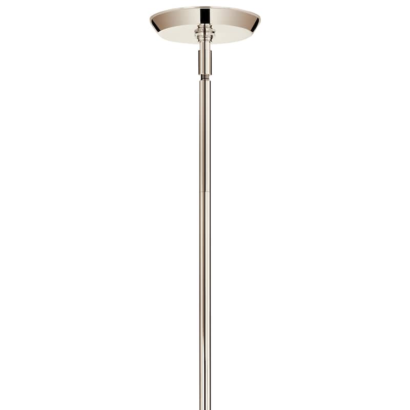Cassius 61.25 Inch 8 Light Convertible Chandelier with Opal Glass in Polished Nickel
