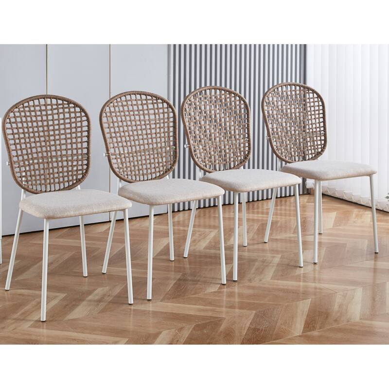 Modern 5-Piece Dining Set with Round Table & 4 Dining Chairs