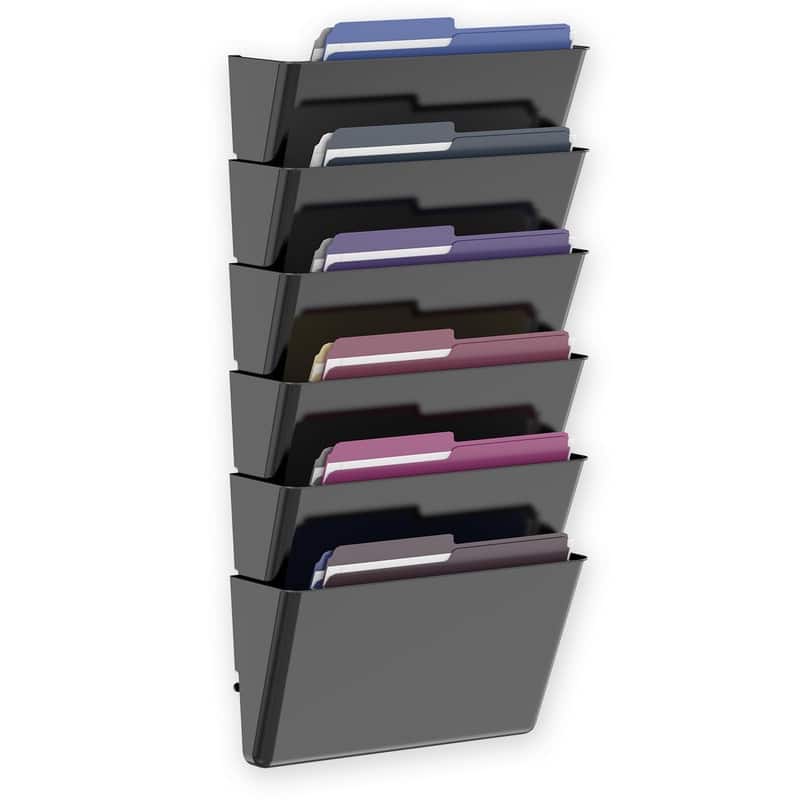6 Pockets Acrylic Wall File Organizer - 13.2 x 6.8 x 4 inches