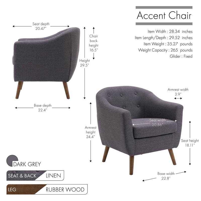 Carson Carrington Junsele Linen Upholstery Club Accent Chair