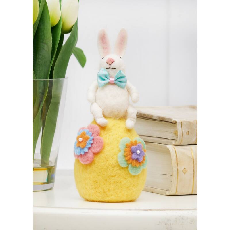 Balancing Easter Bunny Figure Figurine