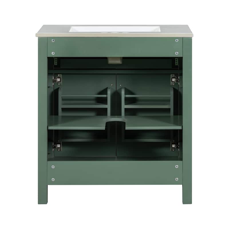 Modern Single Bathroom Vanity with 2 Doors and a Shelf