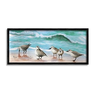 Stupell Sandpipers Along Beach Shore Framed Giclee Art Design By ...
