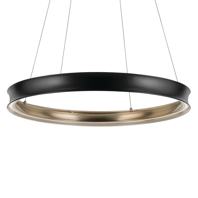 Larousse 39.5 Inch LED Chandelier in Black and Champagne Bronze