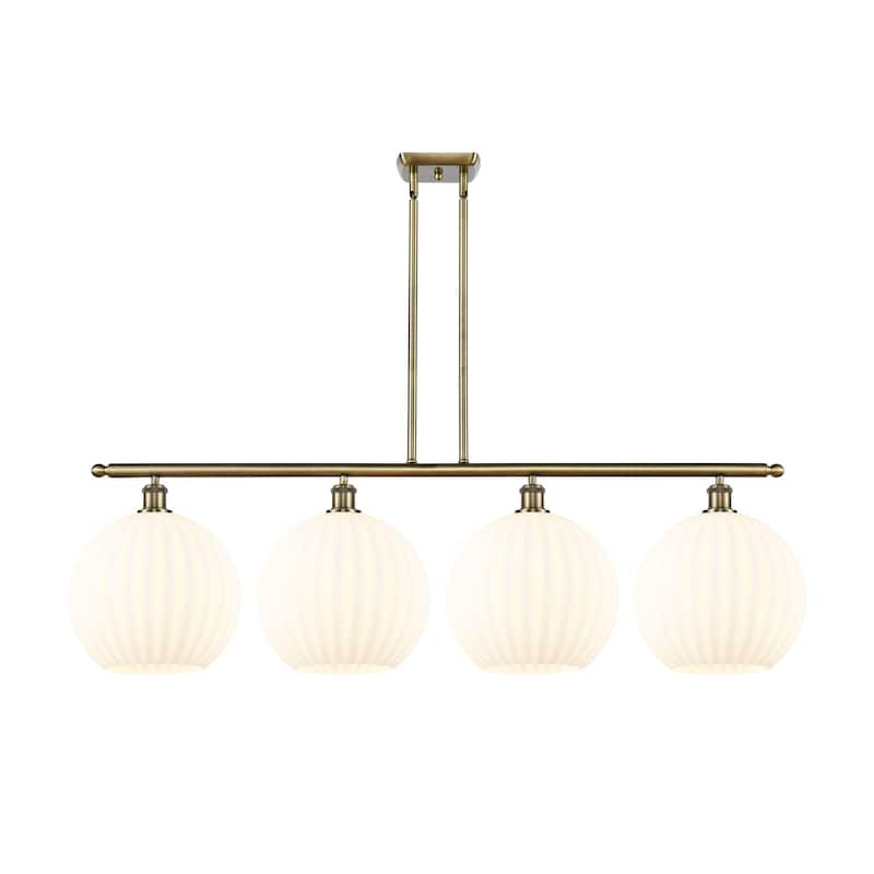 Innovations Lighting 516-4I-14-51-White Venetian-Indoor Pendant White - Antique Brass / White Venetian