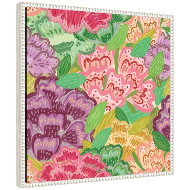 Kate and Laurel Sylvie Bright Framed Canvas by Carrie Cantwell - 22x22