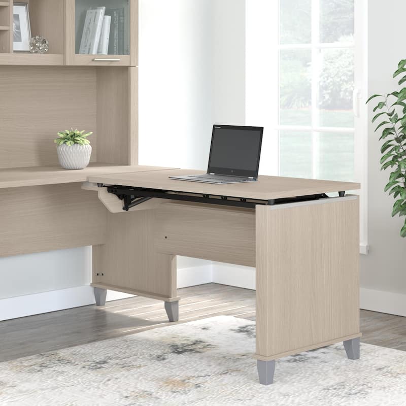 Bush Furniture Somerset 42W 3 Position Sit to Stand Return - Sand Oak