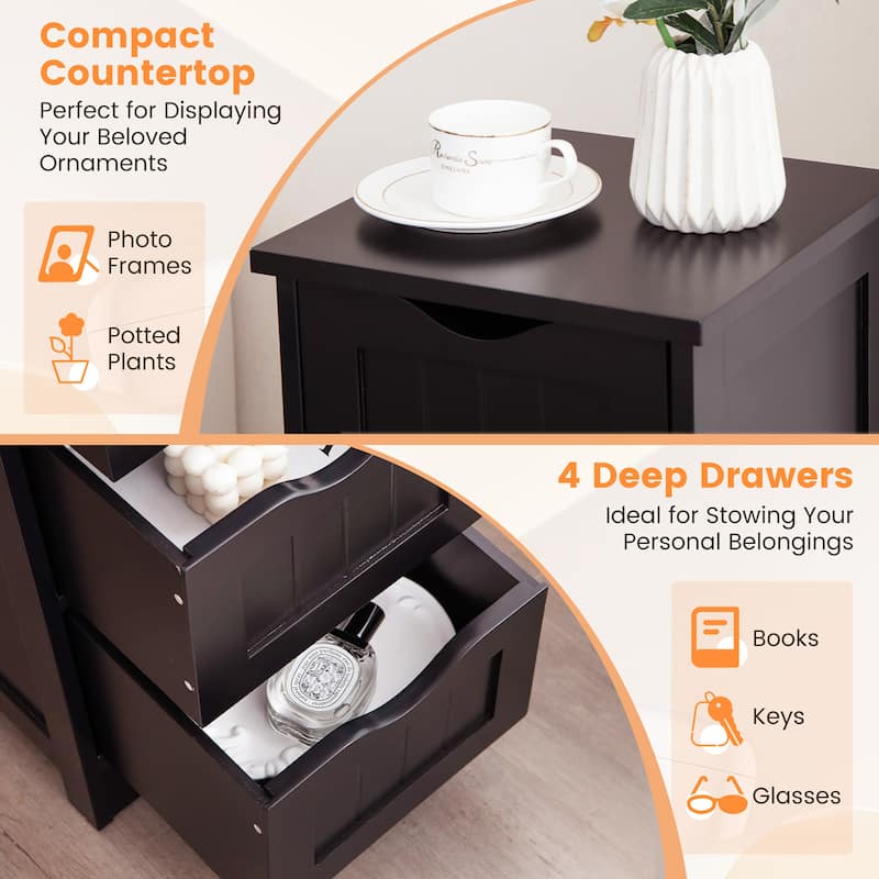 Costway 32.5'' Bathroom Floor Cabinet with Anti-tipping Device