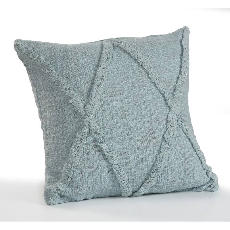 Solid Decorative Diamond Tufted Cotton Throw Pillow