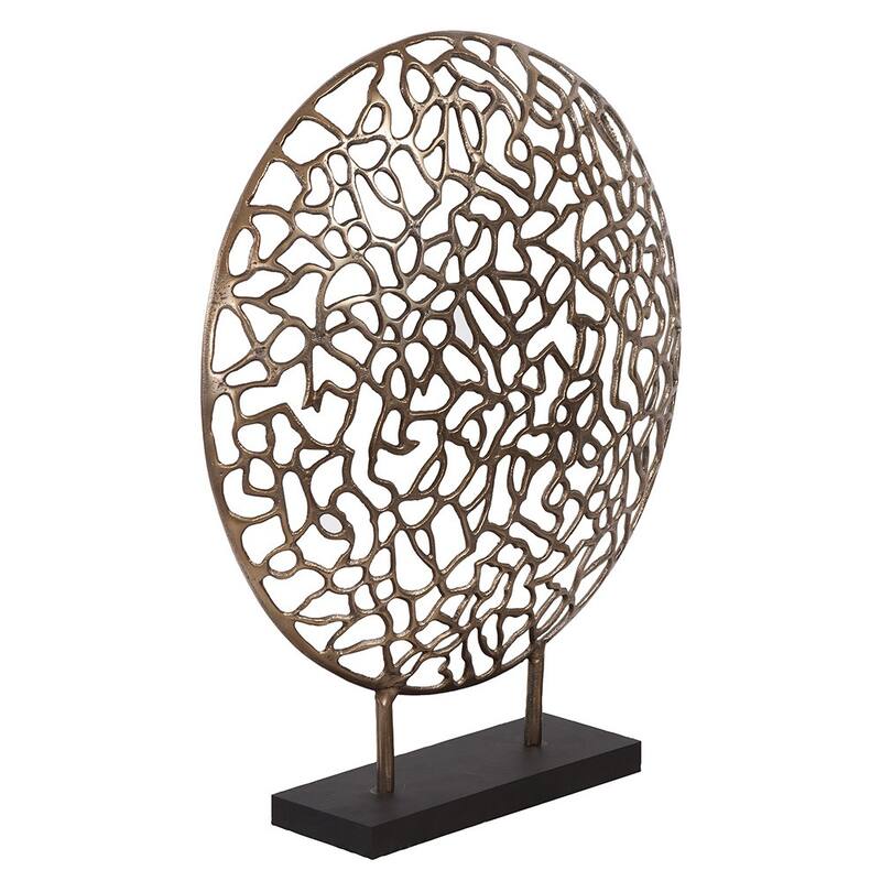 HomeRoots Bronze and Black Abstract Coral Sculpture - 17' X '19' X '3