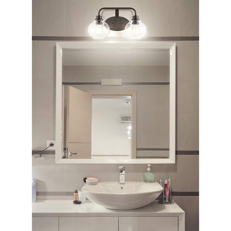 Staunton Iron/Seeded Glass Cottage Rustic LED Vanity Light, by JONATHAN Y