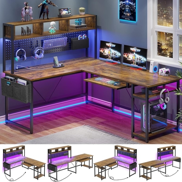 Computer Desk L Shaped Gaming Desk Corner Desk Pegboard