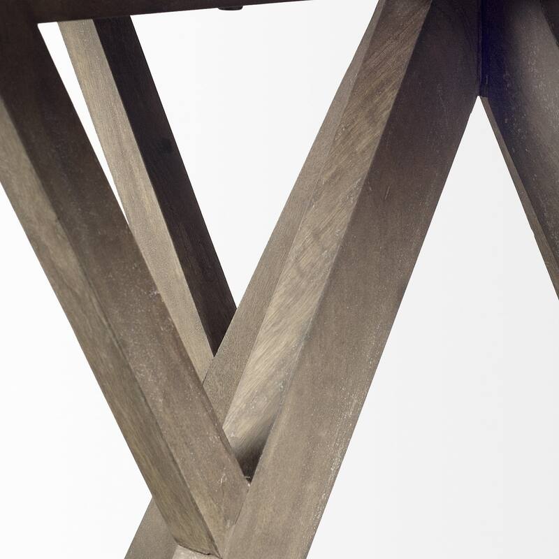 HomeRoots 48" Brown Rounded Solid Wood Pedestal Base Dining Table - 48.00 in. x 29.90 in. x 48.00 in.