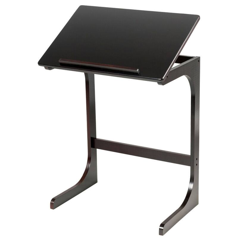 Wicker Side Table for Sofas with Adjustable Tilting Top - 23.5" x 16" x 27.5" (L x W x H)