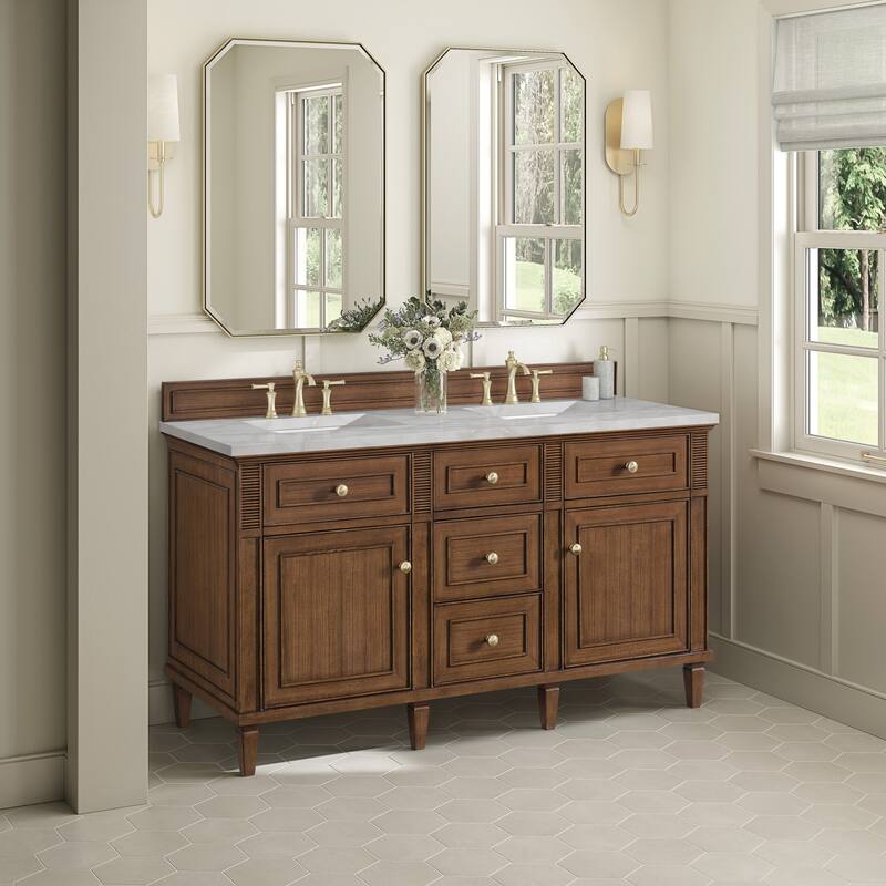 James Martin Vanities 424-V60D-3VSL Lorelai 60" Double Basin Wood