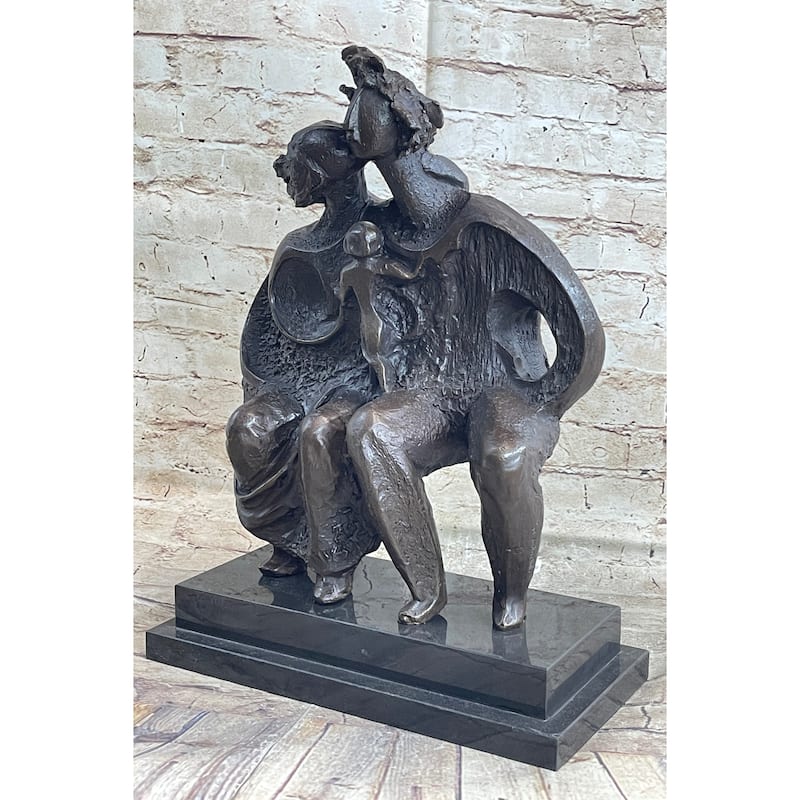 Family Group Bronze Sculpture Modern Art Abstract Marble Figure Art Dali