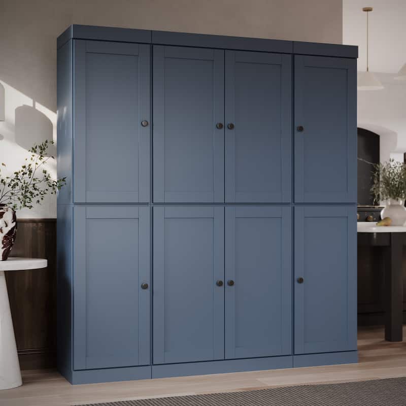 Palace Imports 100% Solid Wood 65" Pantry Cabinet with Shaker Doors, 2-Drawers and Adjustable Shelves