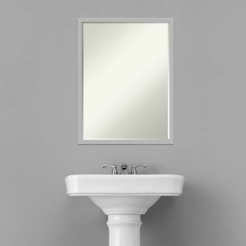 Petite Bevel Bathroom Wall Mirror - Hera Chrome Frame - Hera Chrome - 19 x 25 in