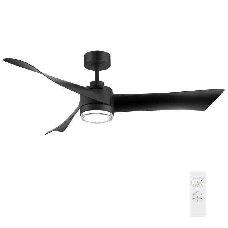 54" ABS 3-Blade LED Ceiling Fan with Light and Remote