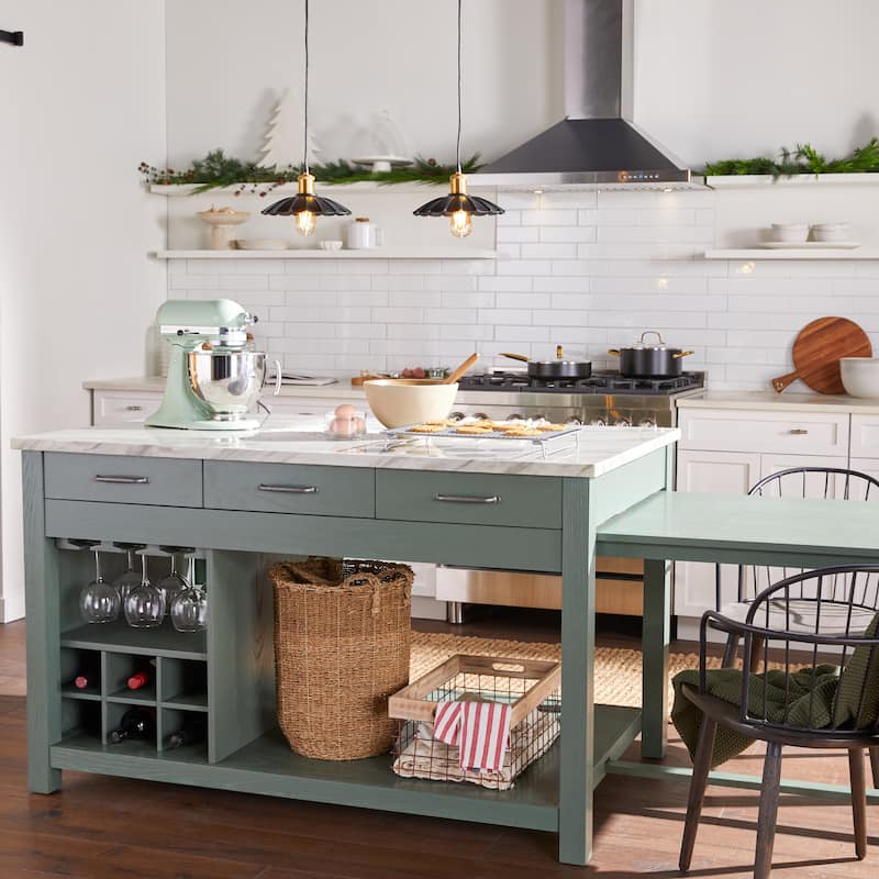 Graneger Farmhouse Wood Multi-Storage Kitchen Island by Furniture of America