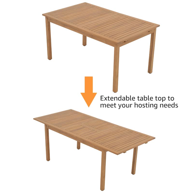 7 Pieces Outdoor ACACIA Wood Dining Set
