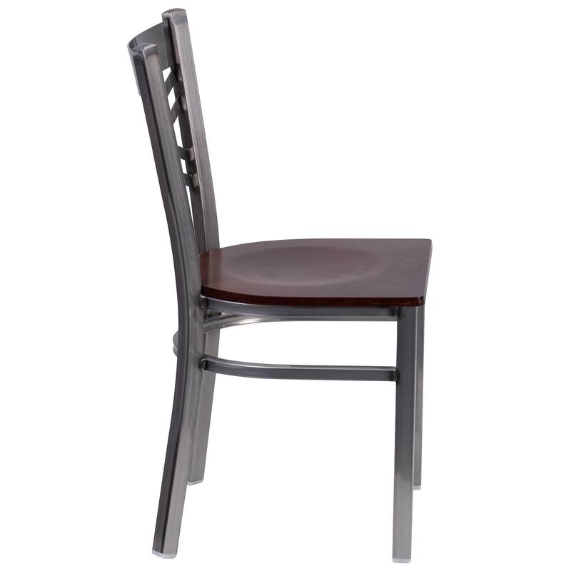 2 Pack Clear Coated ''X'' Back Metal Restaurant Chair - 16.5"W x 17"D x 32.25"H