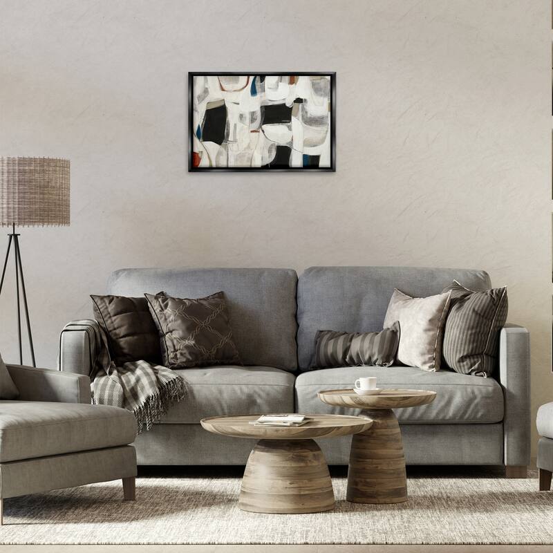 Stupell Dynamic Earthy Shapes Framed Floater Canvas Wall Art Design By Kippi Leonard