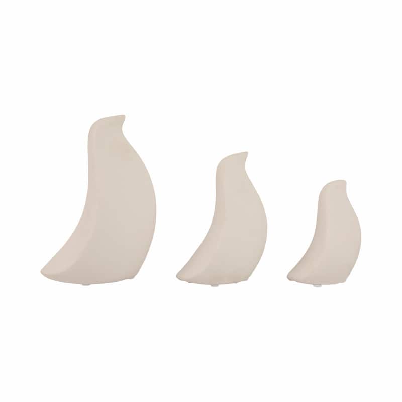 Stoneware Ceramic Bird Decorative Object Abstract Modern (Set of 3)