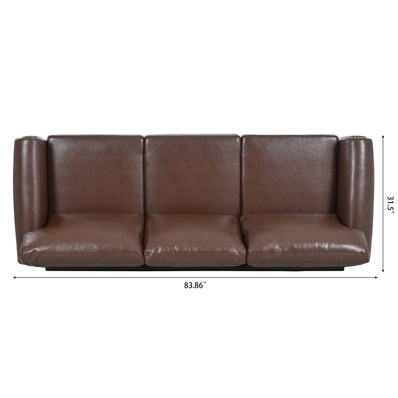 Stylish Sofa with Detachable Cushions, Pocket Spring Support & Silver Nailhead Detail - Ideal for Living Rooms