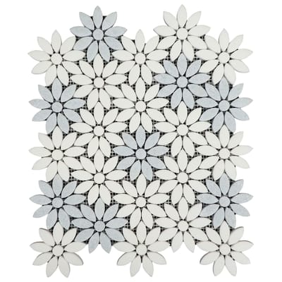 Flower Pattern Marble Novelty Mosaic Wall & Floor Tile - Case (10 Sheets)