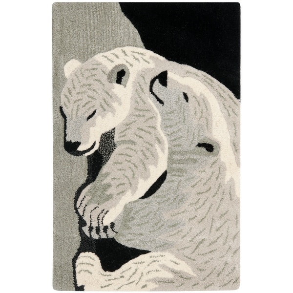 Thread Bear Rug Handmade SAFAVIEH Wildlife Polar Bears Wool Rug - 2' x 3' - Bed Bath ...