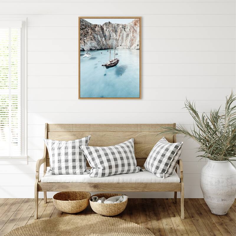 Milos Illusions by Bella Eve Framed Canvas Wall Art Print - Sylvie Natural