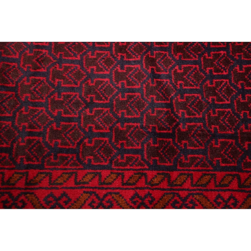 ECARPETGALLERY Hand-knotted Teimani Red Wool Rug - 3'3 x 6'6