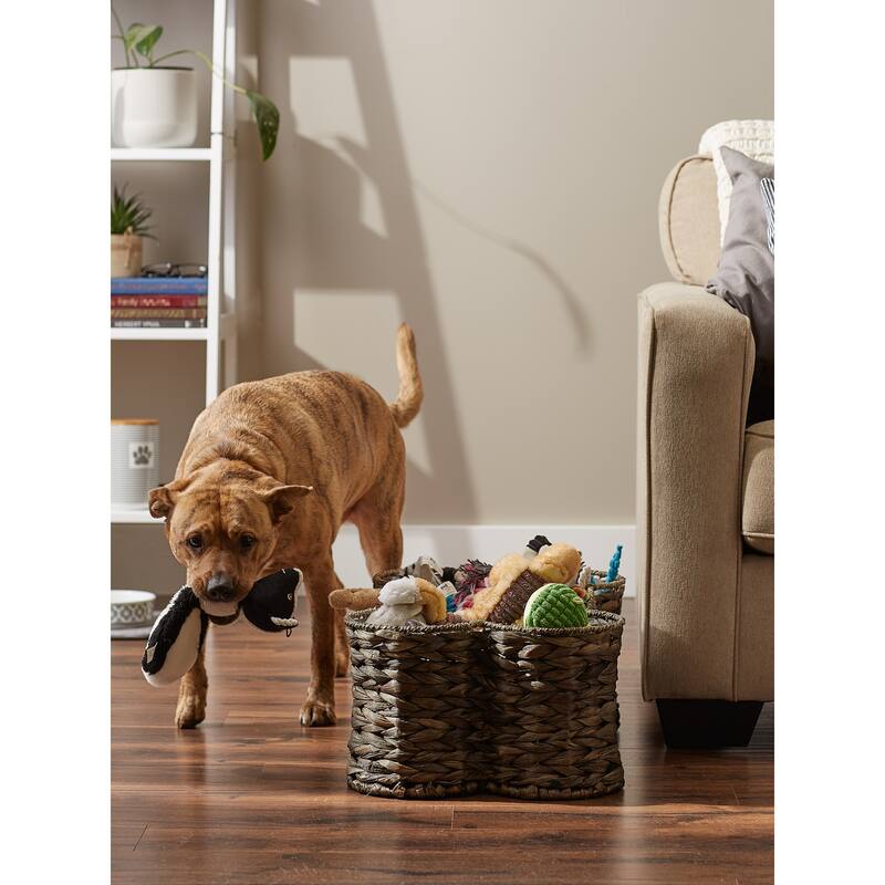 Bone Dry White Wash Hyacinth Bone Pet Basket Large 24x15x9