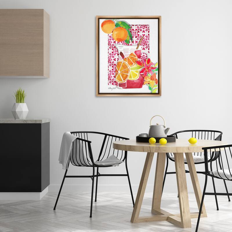 Stupell Mediterranean Sangria Drink Framed Floater Canvas Wall Art Design By Hillary Holt