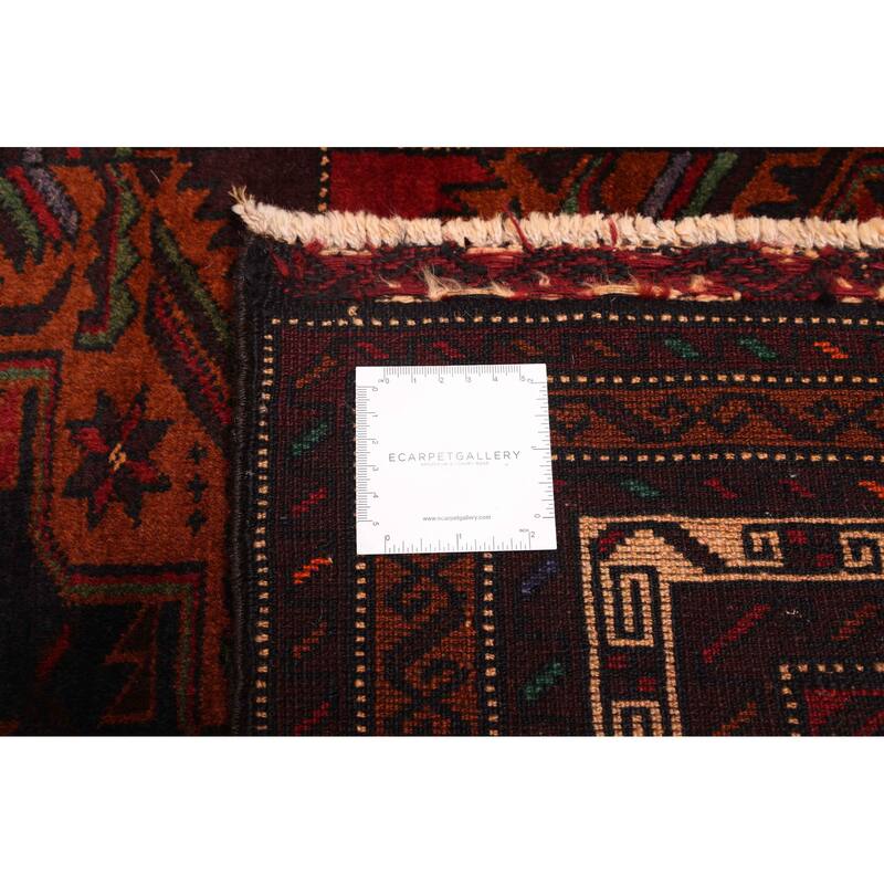 ECARPETGALLERY Hand-knotted Teimani Black, Red Wool Rug - 3'10 x 5'10