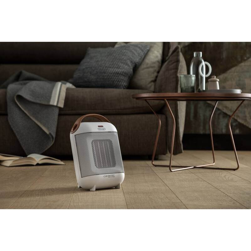 DeLonghi Capsule Compact Ceramic Heater in White Bed Bath & Beyond