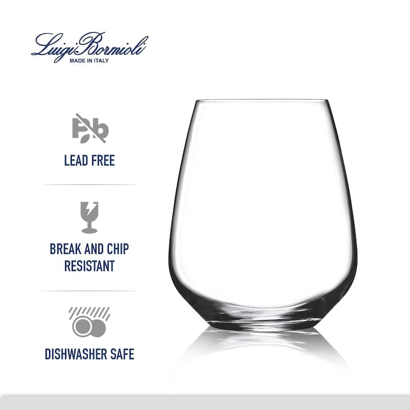 Luigi Bormioli Set of 4 Crescendo Stemless Wine Glasses - 23 oz.