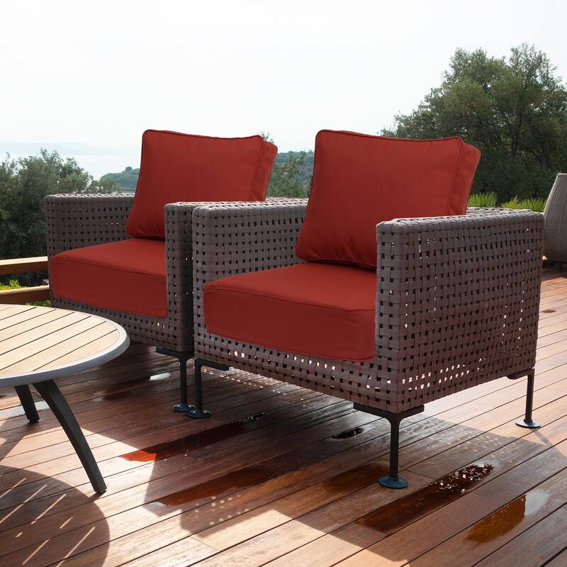 Aoodor 24x25x6 Inch Sunbrella Outdoor Patio Chair Cushions Set with Individual Pocket Springs for Patio Chair, Sofa, and Couch