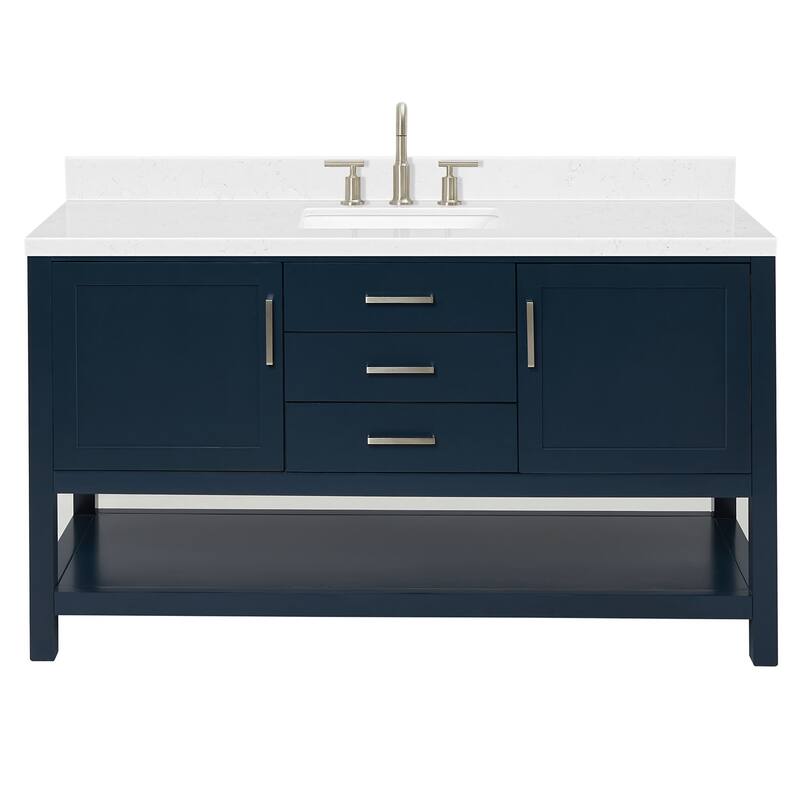 Ariel R060SCQRVO Bayhill 60" Free Standing Single Basin Vanity Set - Midnight Blue