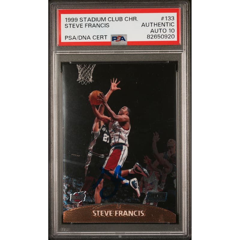 Steve Francis 1999 Topps Stadium Club Chrome Signed Rookie Card #133 Auto PSA 10 - 8'6" x 11'6"