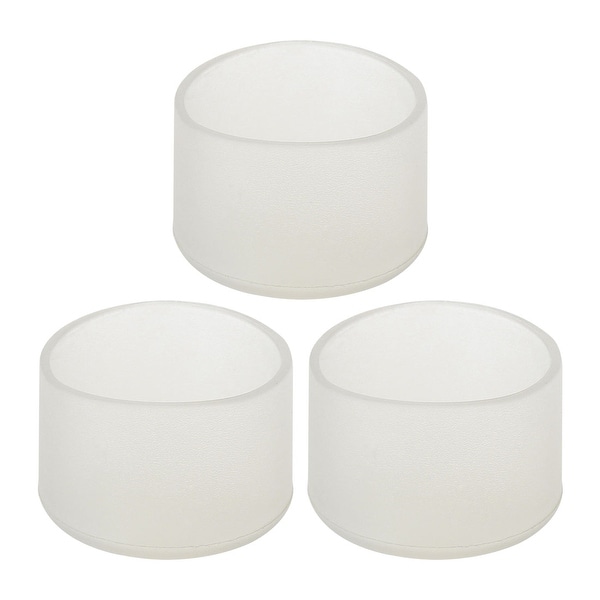 Clear PVC Chair Leg Caps End Tip Feet Cover Furniture Glide Floor Protector 3pcs 1.57" 40mm Inner Diameter