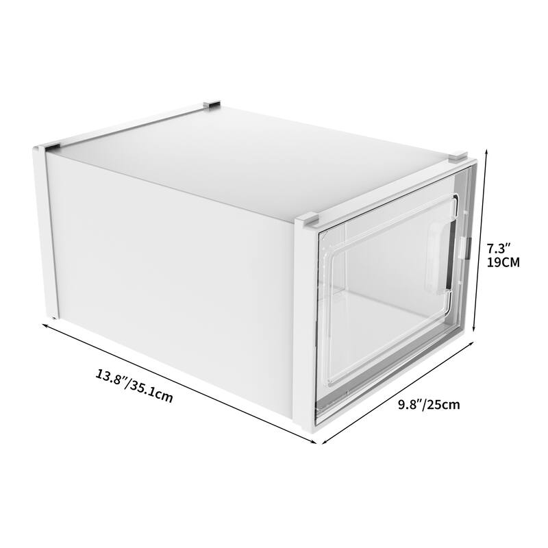 Moasis Stackable Shoe Storage Organizers, Large Size Plastic Shoe Box, Set of 24 - 24Pcs